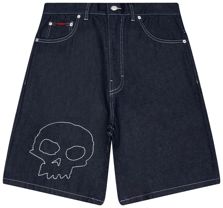 Pleasures Skull Jorts Blue