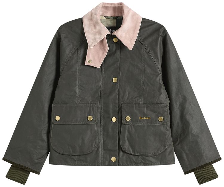 Barbour Cropped Beadnell Wax Jacket OliveAncient