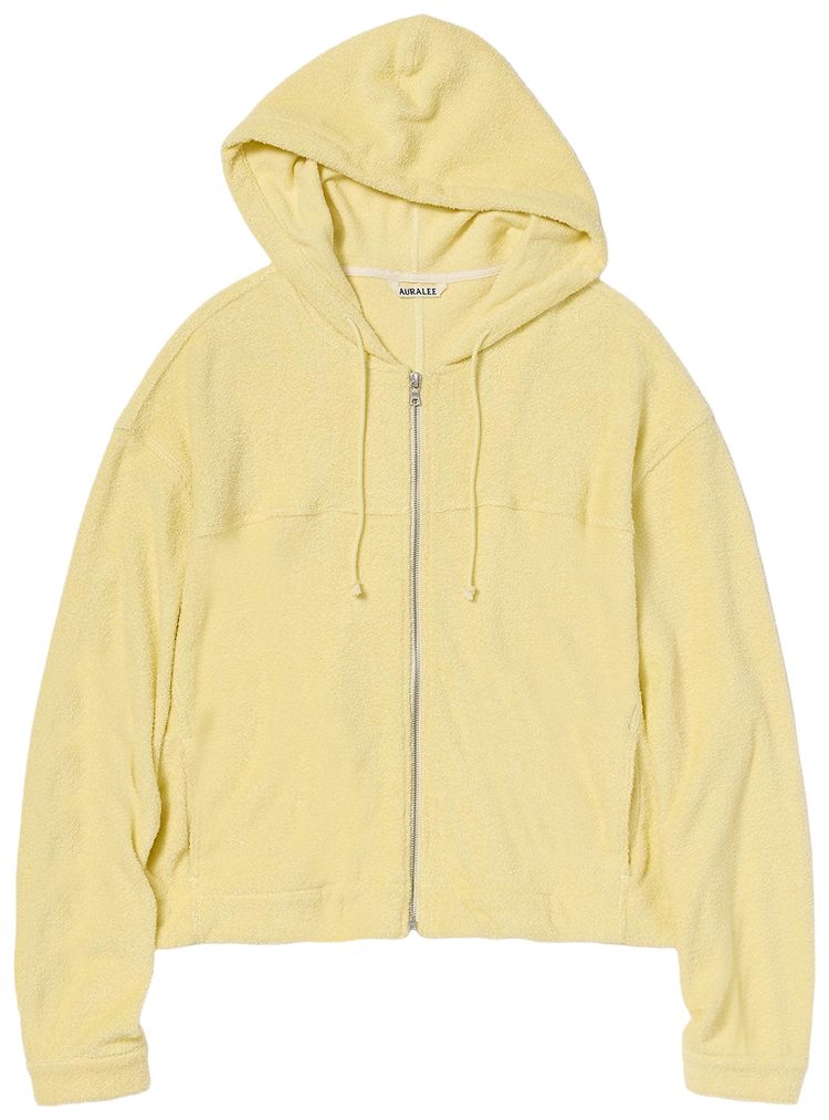 Auralee Cotton Nylon Pile Zip Parka Light Yellow