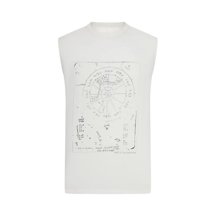 Rick Owens Concordian Brad Sleeveless T Shirt MilkBlack