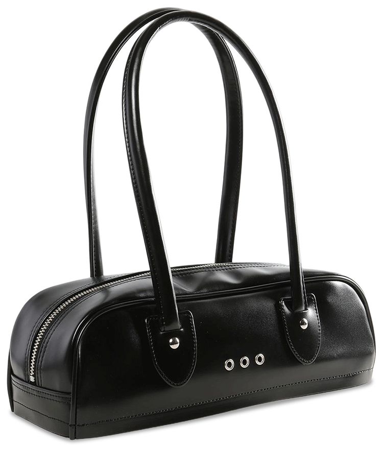 Comme des Garcons Zipped Leather Bag Black