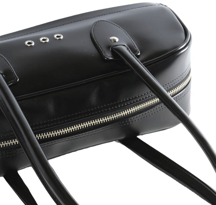 Comme des Garcons Zipped Leather Bag Black