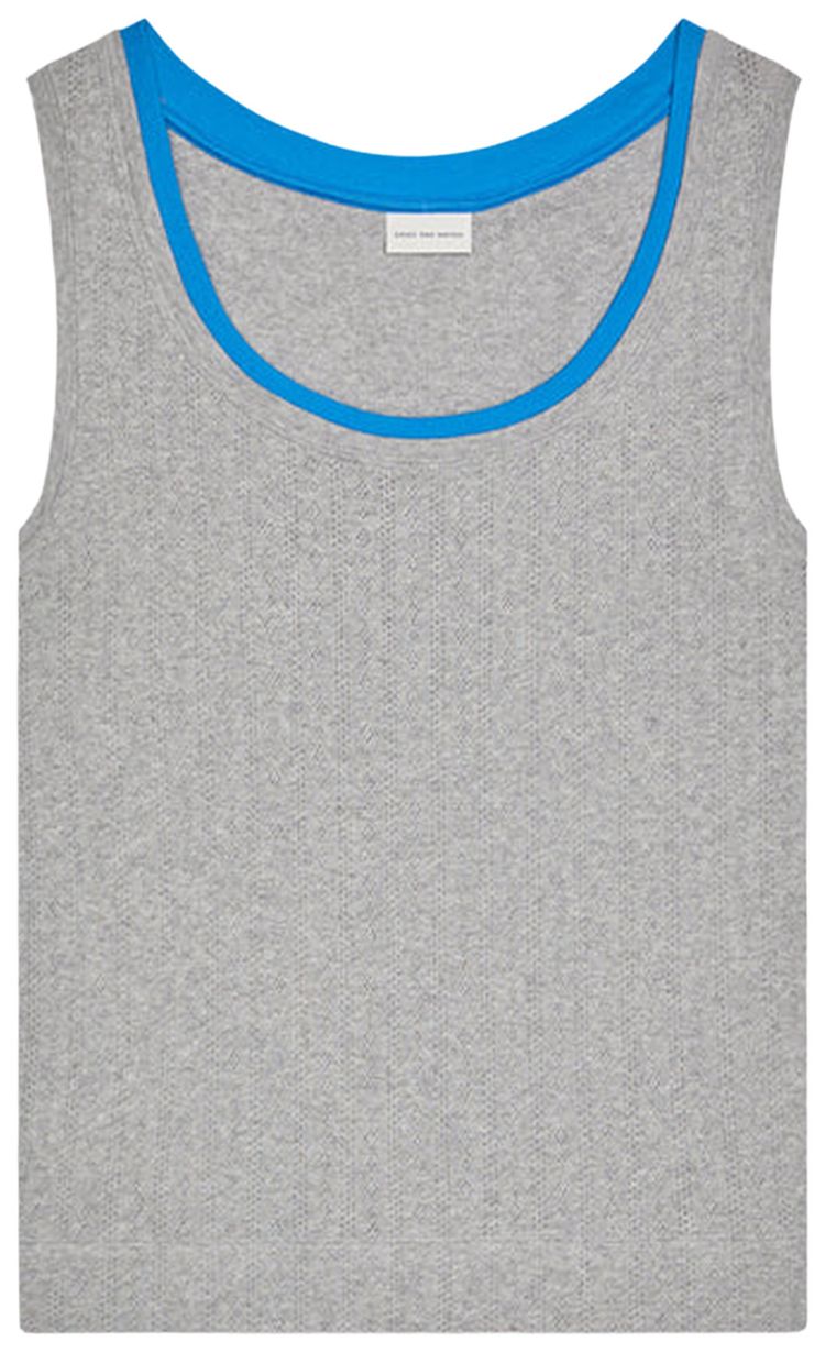 Dries Van Noten Pointelle Jacquard Tank Top Grey Melange
