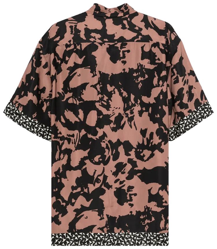 Dries Van Noten Abstract Flower Border Print Shirt Old Rose