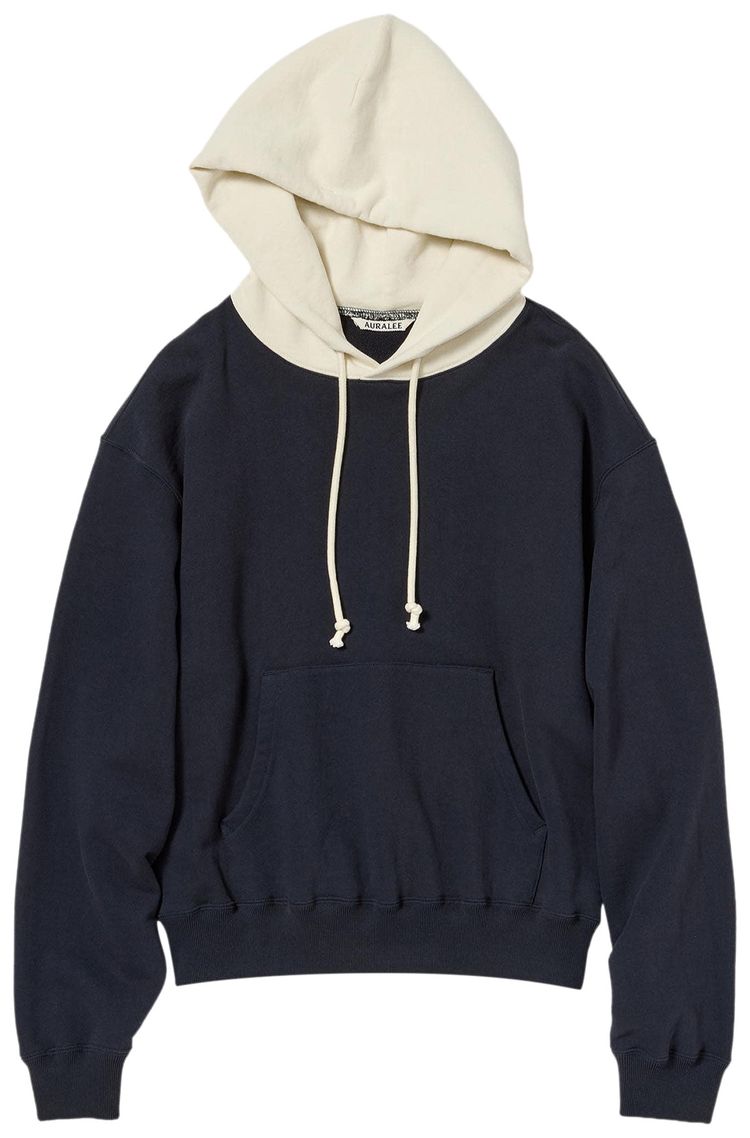 Auralee Smooth Soft Pullover Parka Dark NavySmoky White