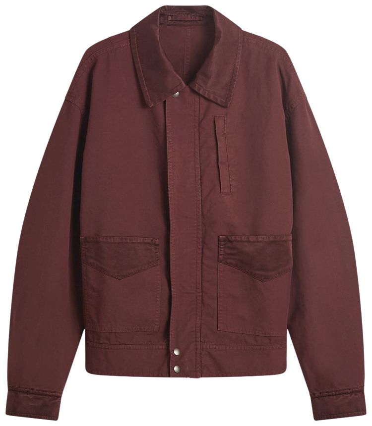 Dries Van Noten Overdyed Double Weave Jacket Burgundy