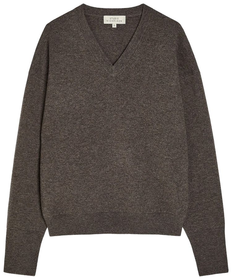 Studio Nicholson Cashmere V Neck Jumper Mouse