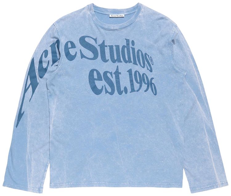 Acne Studios Logo Long Sleeve T Shirt Dirty Blue