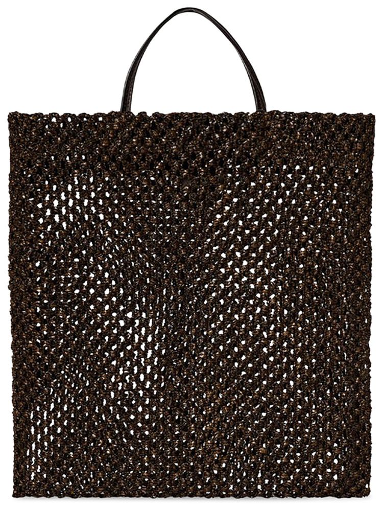 The Row Barn Mini Tote Raffia Bag Dark Brown