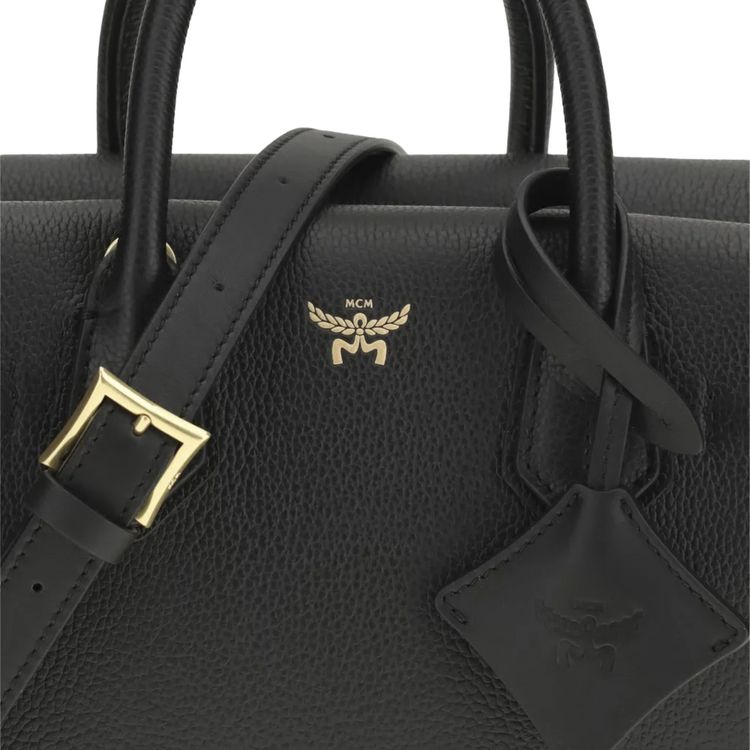 MCM Milla Leather Small Tote Bag Black