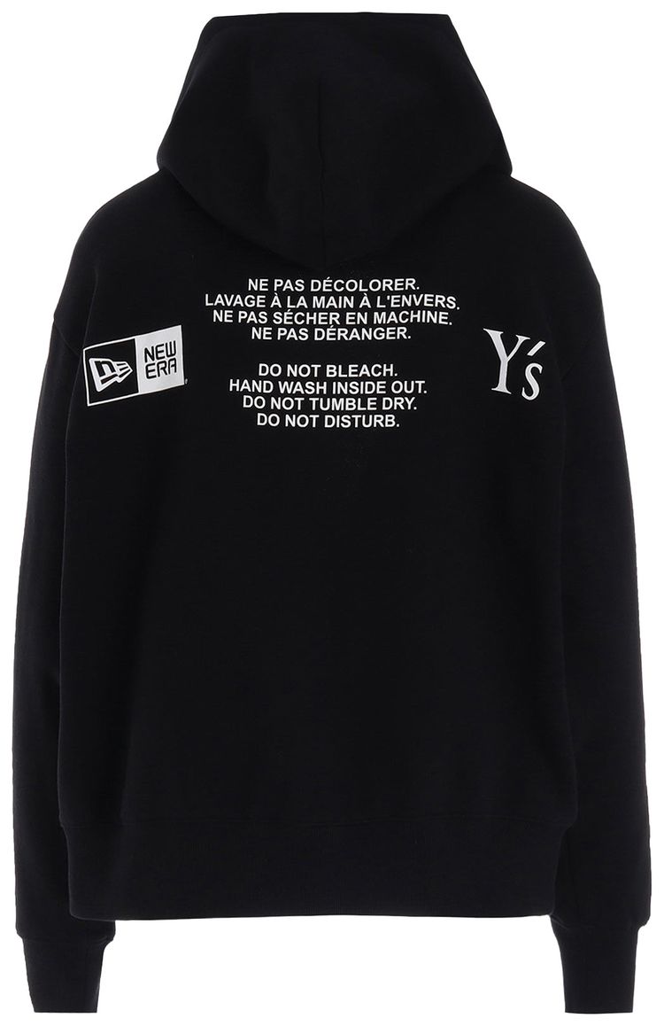 Ys x New Era Word Logo Zip Up Hoodie Black