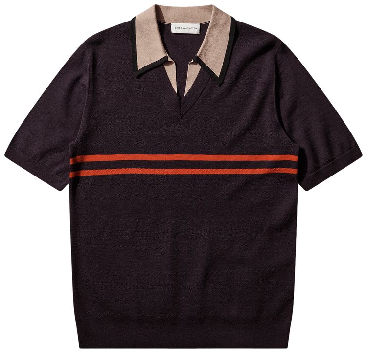 Dries Van Noten Molar Polo Dark Purple