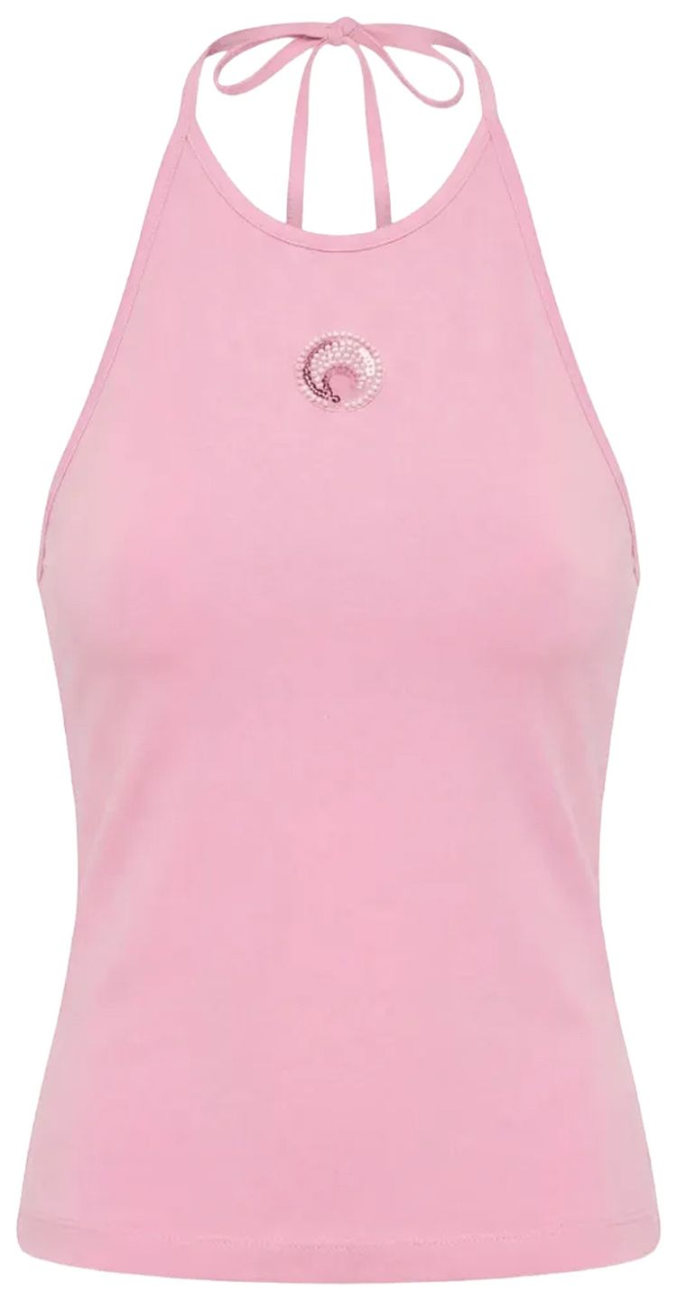 Marine Serre Pearl Logo Top Pink