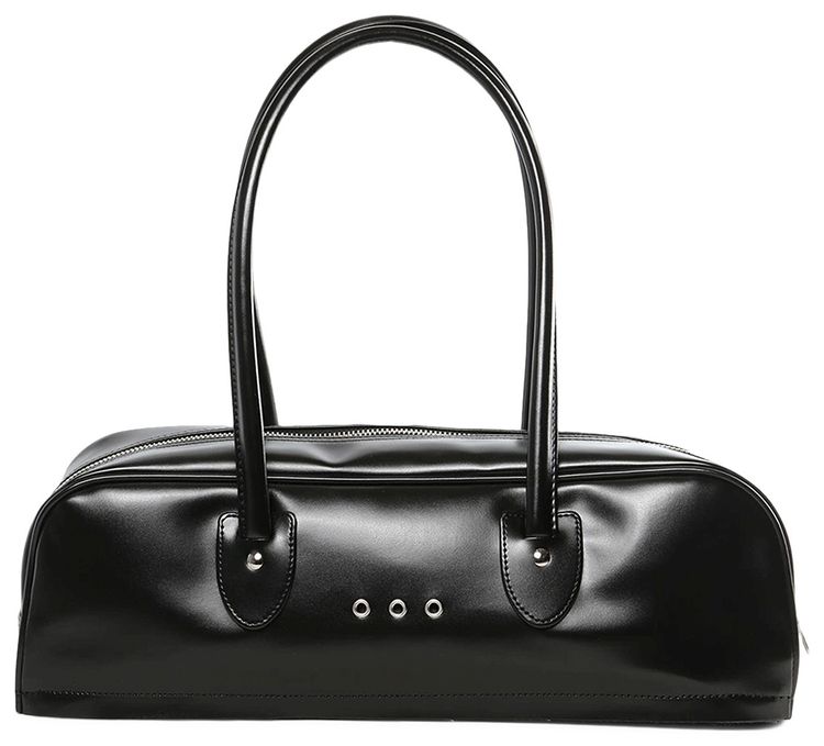 Comme des Garcons Zipped Leather Bag Black