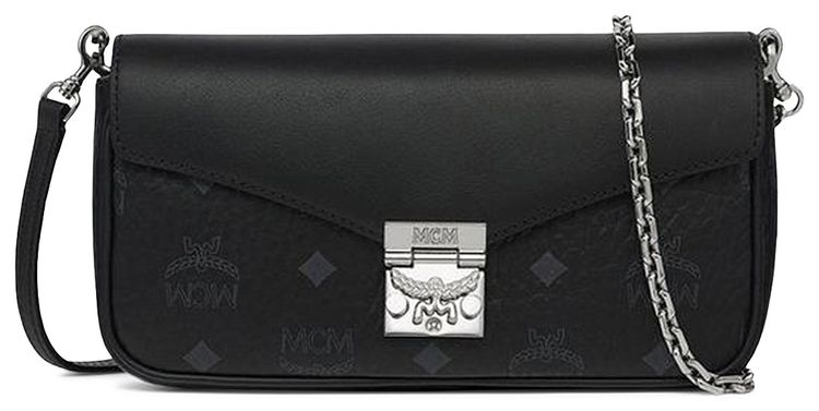 MCM Tracy VI Leather Mix Mini Crossbody Bag Black