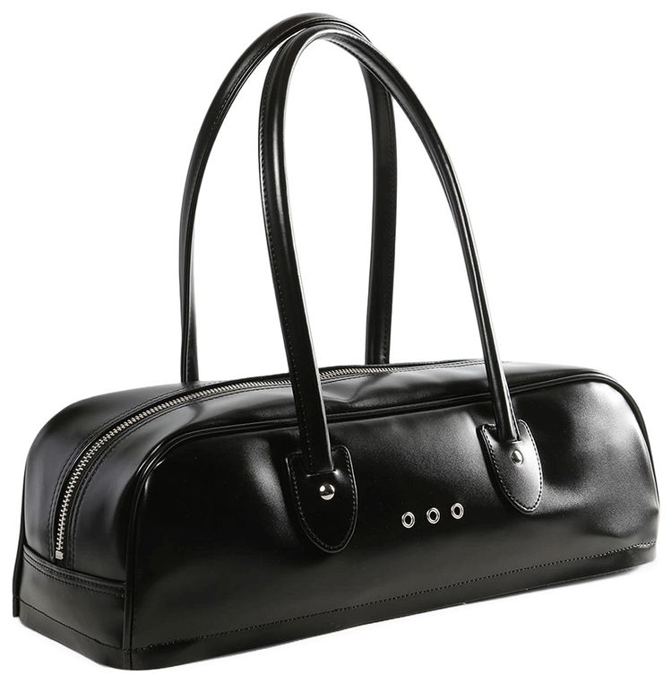 Comme des Garcons Zipped Leather Bag Black