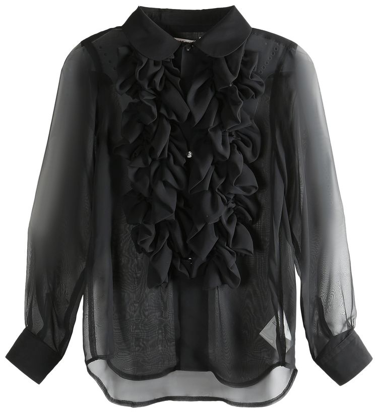 Comme des Garcons Flower Detail Blouse Black