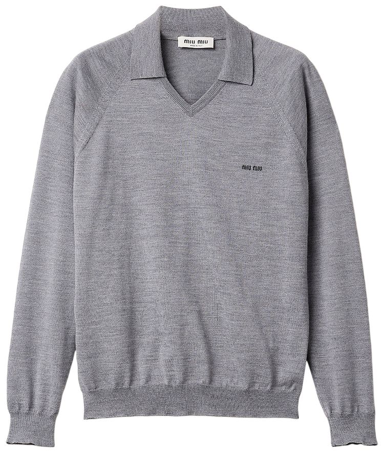 Miu Miu V Neck Pullover GreyBlack