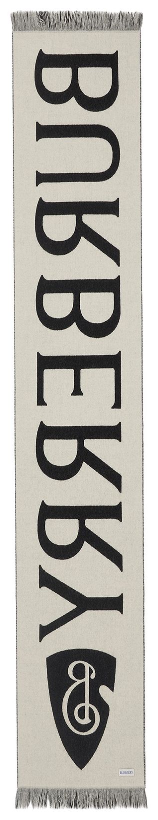 Burberry MU Text Logo Wool Scarf BlackCalico
