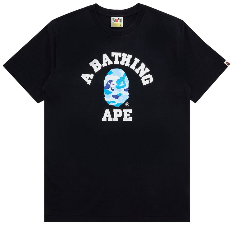 BAPE ABC Camo College Tee Black Blue