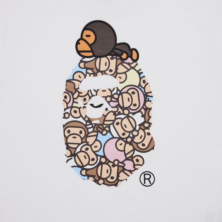 BAPE All Baby Milo Multi Milo On Big Ape Tee White