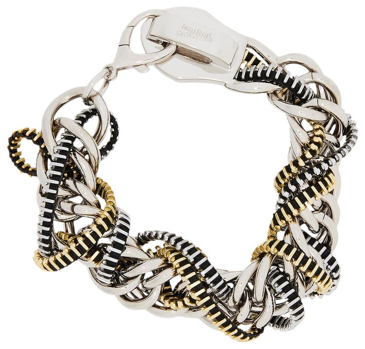 Jean Paul Gaultier Zippers Bracelet SilverBlackGold