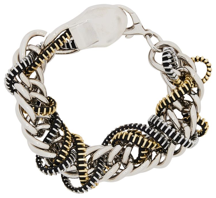 Jean Paul Gaultier Zippers Bracelet SilverBlackGold