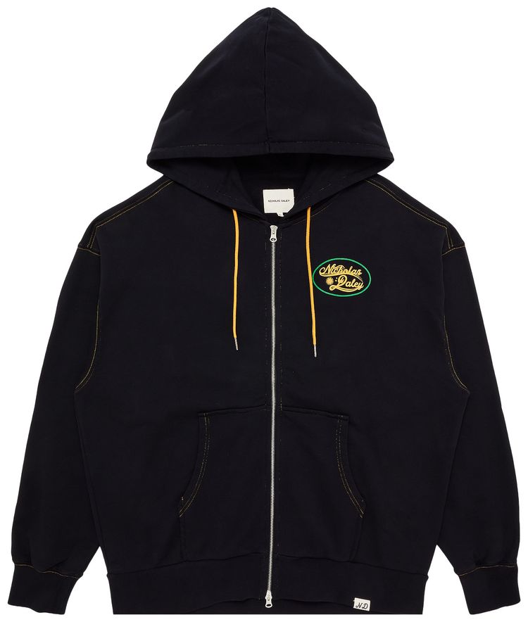 Nicholas Daley Roots Zip Up Hoodie Black