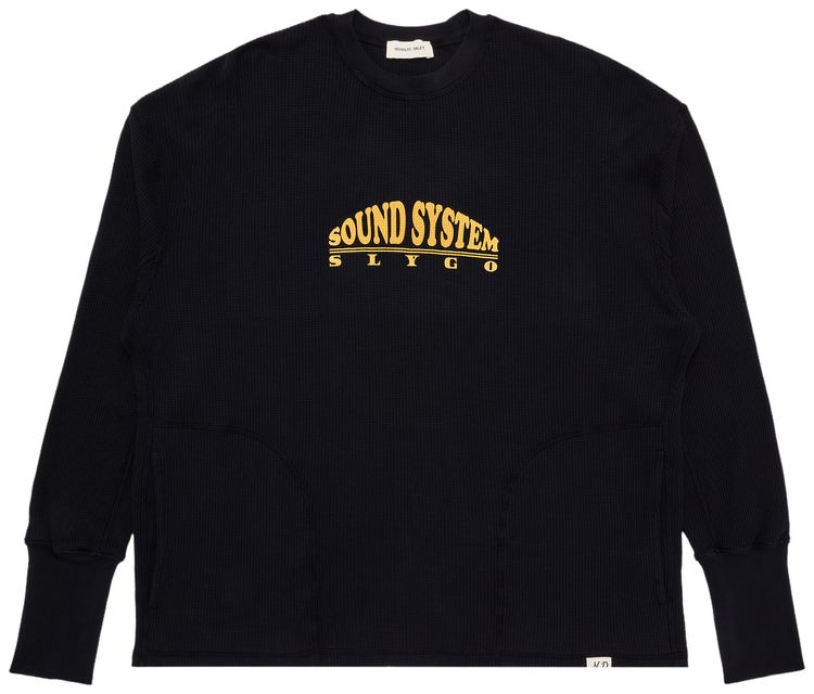Nicholas Daley Slygo Waffle Crewneck Black