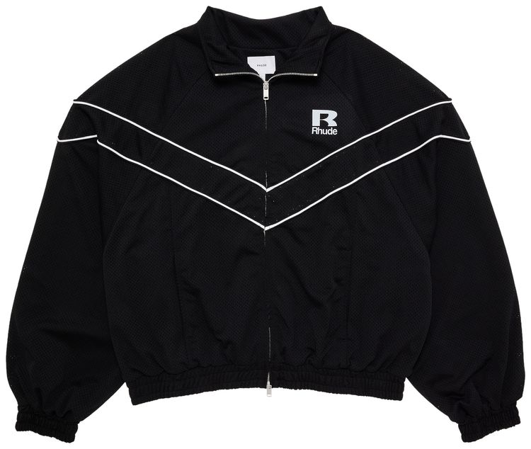 Rhude Mesh Piping Raglan Track Jacket Black