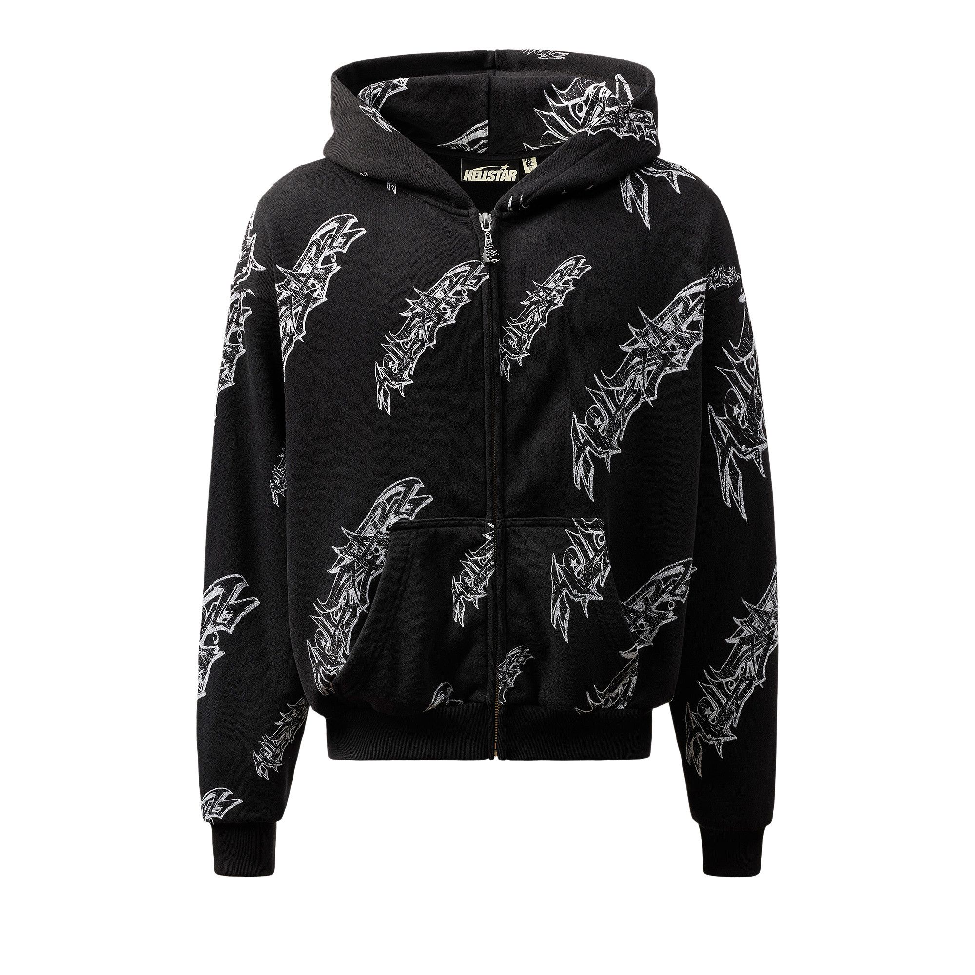 Buy Hellstar Roll Print Graffiti Zip Up Hoodie 'Black' - HSSS26ZP4