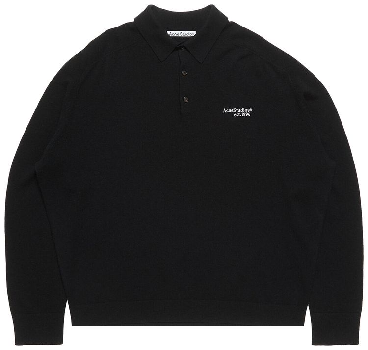 Acne Studios Wool Knit Polo Black