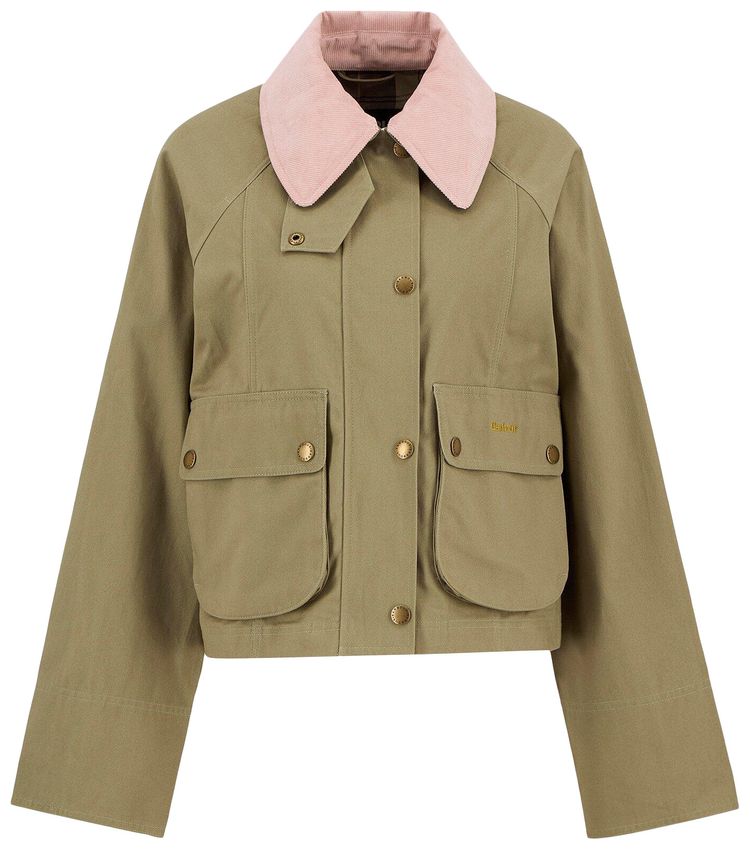 Barbour Cropped Beadnell Jacket  Bleached OliveAncient