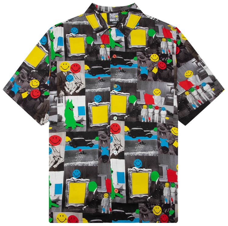 Market Smiley Collage Short Sleeve Woven Multicolor