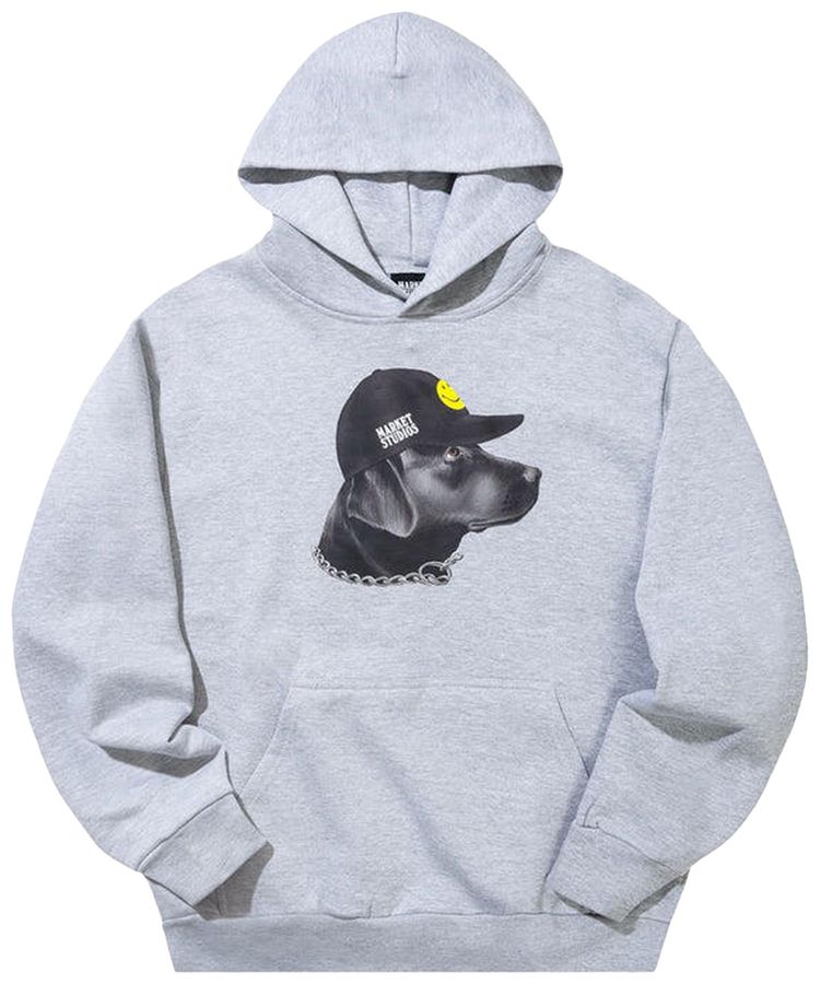 Market Smiley Dog Got Style Hoodie Ash Grey