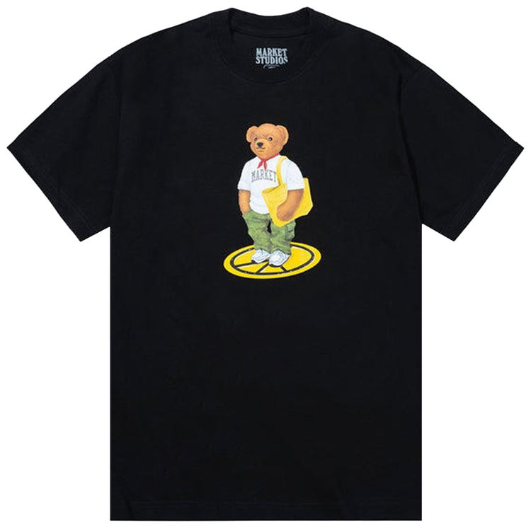 Market Stand For Peace Bear T Shirt Jet Black