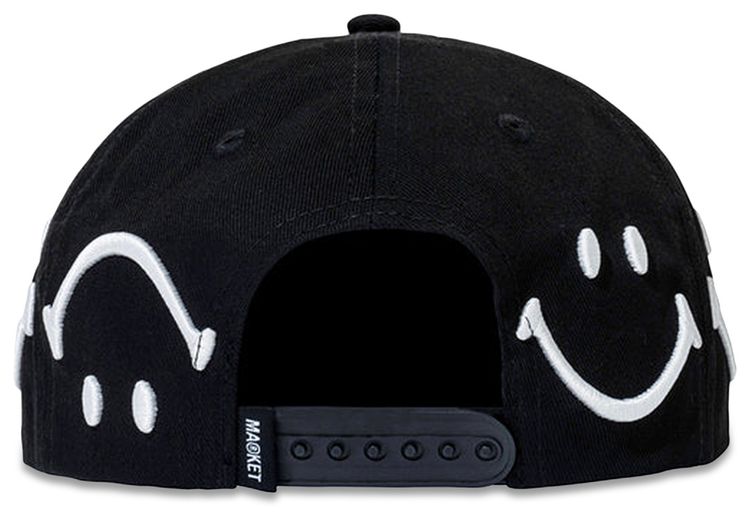 Market Smiley Face 6 Panel Hat Jet Black