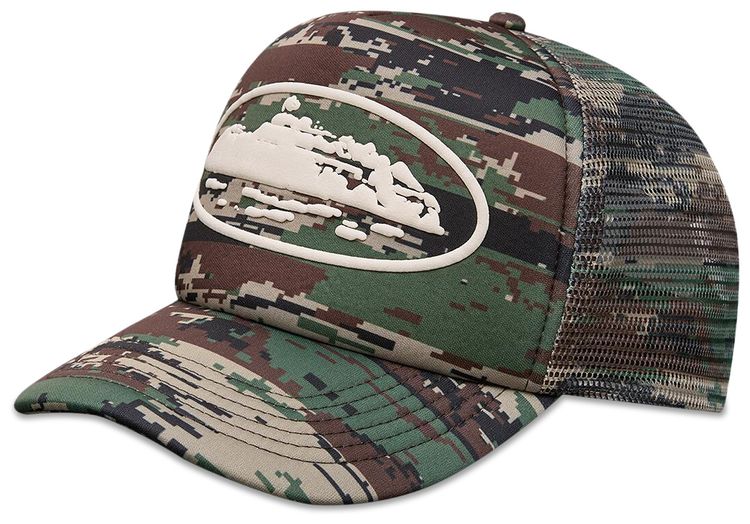 Corteiz Island Puff Print Trucker Hat Digi Camo