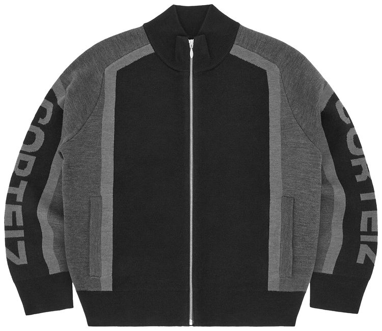 Corteiz Precision Knit Zip Up Black