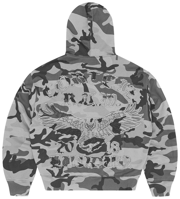 Corteiz Diplomatic Zip Hoodie Washed Camo