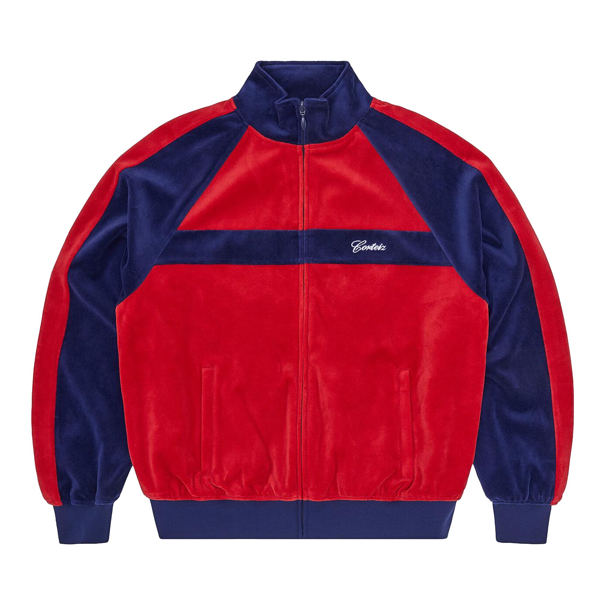 Buy Corteiz Pista Velour Track Jacket 'Navy/Red' - CRTZ0414 400 | GOAT