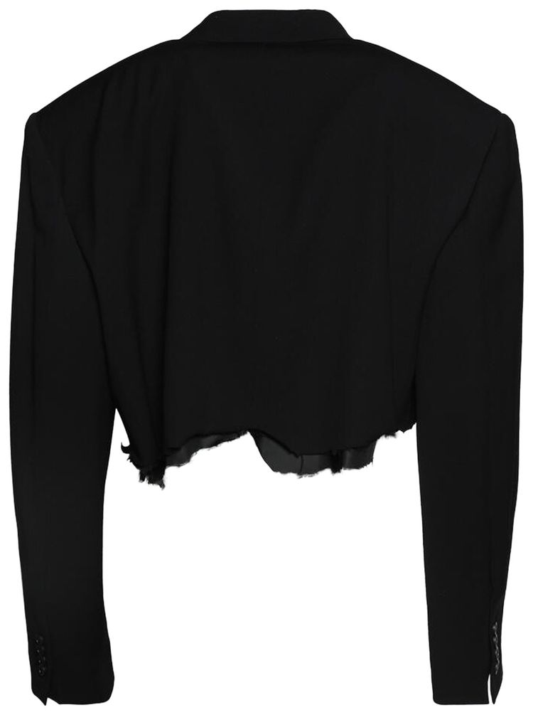 Balenciaga Cut Off Single Breasted Jacket Black