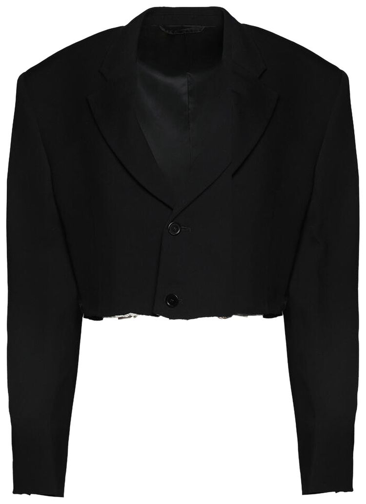 Balenciaga Cut Off Single Breasted Jacket Black