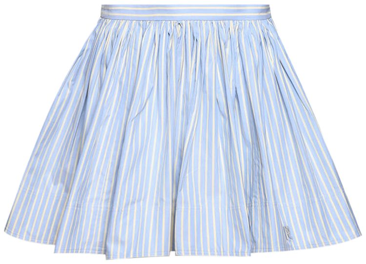 Rabanne Pleated Striped Mini Skirt BlueYellow