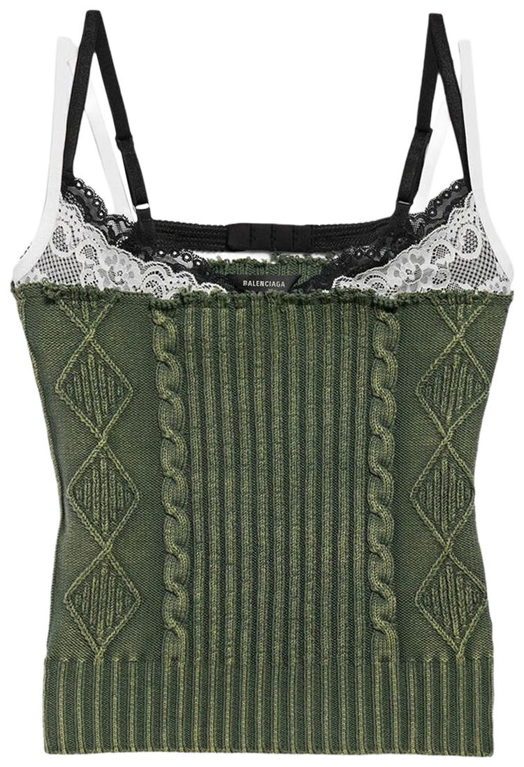 Balenciaga Patched Tank Top Green