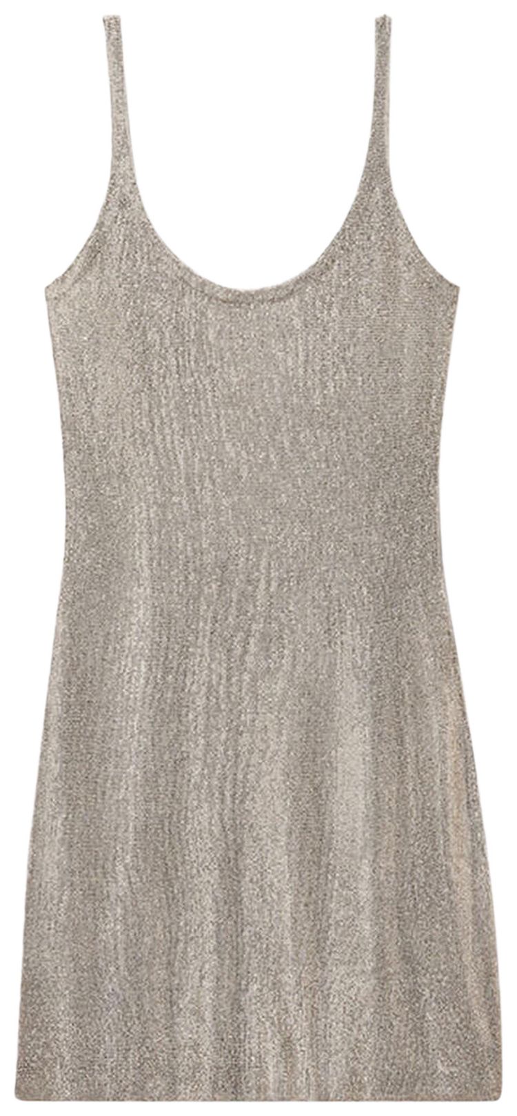 Alexander Wang Scoop Neck Dress With Clear Bead Hotfix Champagne