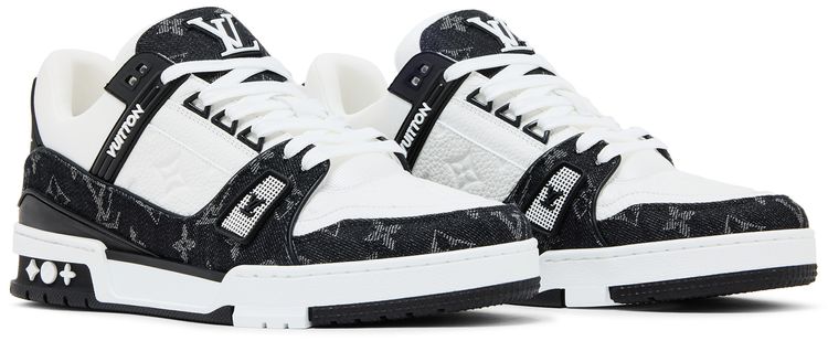 Louis Vuitton Trainer White Black Denim