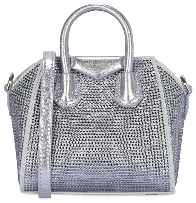 Givenchy Micro Anitgona Bag In Satin With Strass Lavender