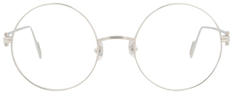 Cartier Round Frame Metal Optical Frames SilverTransparent