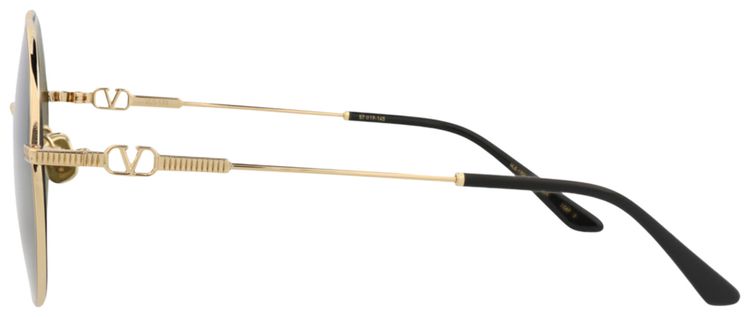 Valentino Round Frame Acetate Sunglasses GoldGreen